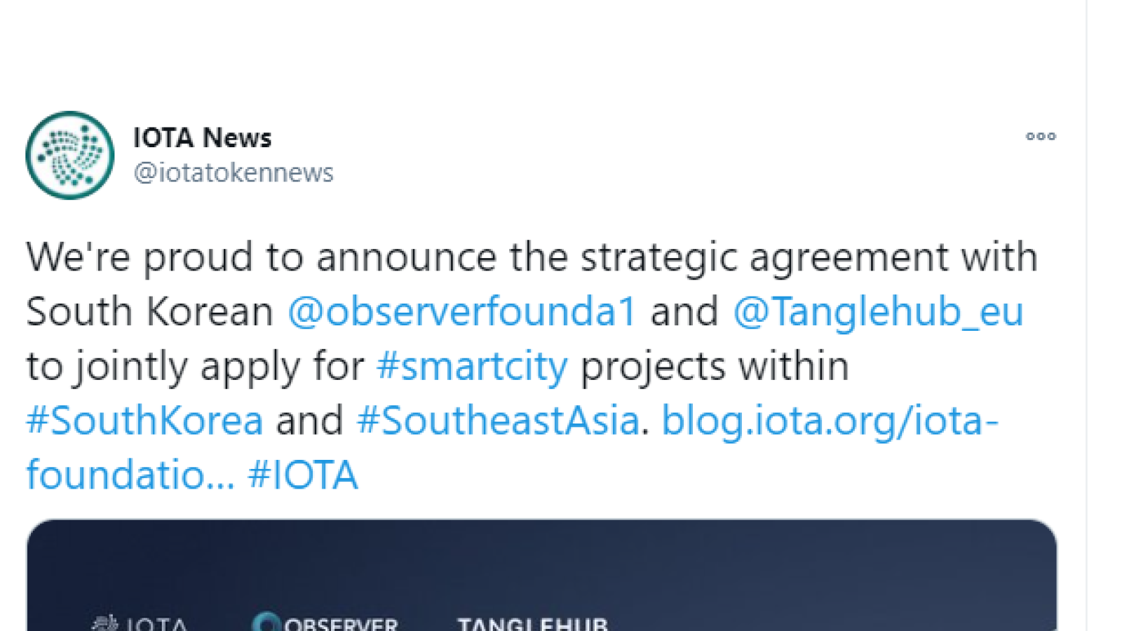 IOTA inks a partnership to advance IoT and smart cities in South Korea