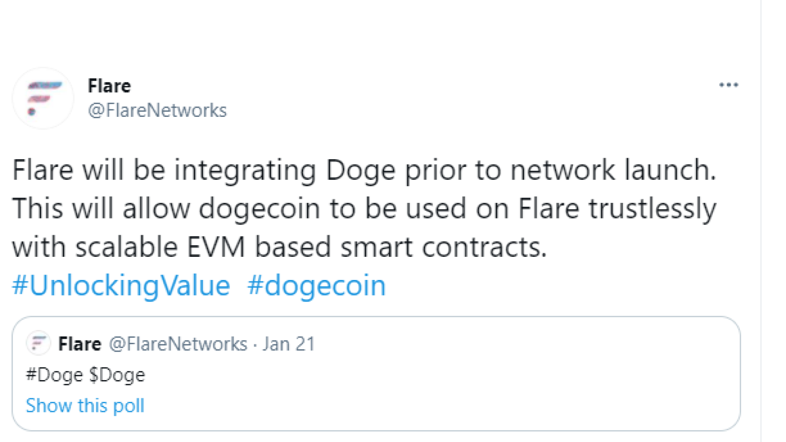 Doge goes live on Flare