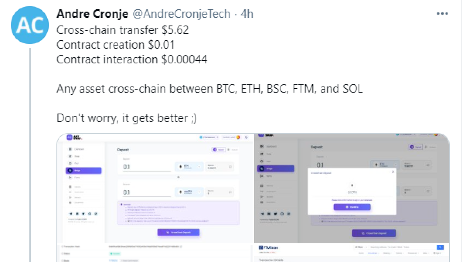 Tron's Justin Sun invites Andre Cronje to migrate from Ethereum to Tron