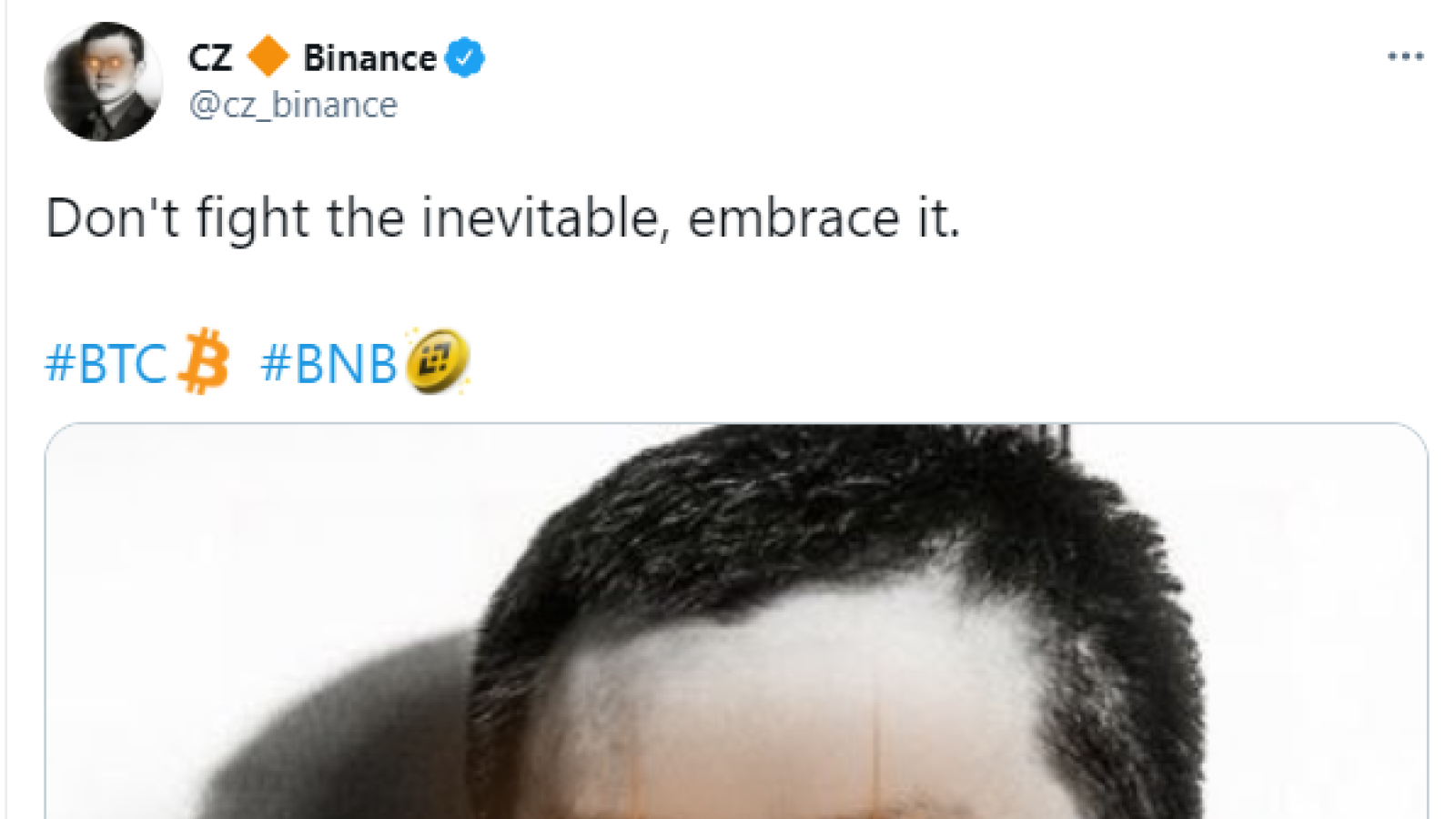 Binance CZ supports 'laser eyes' craze