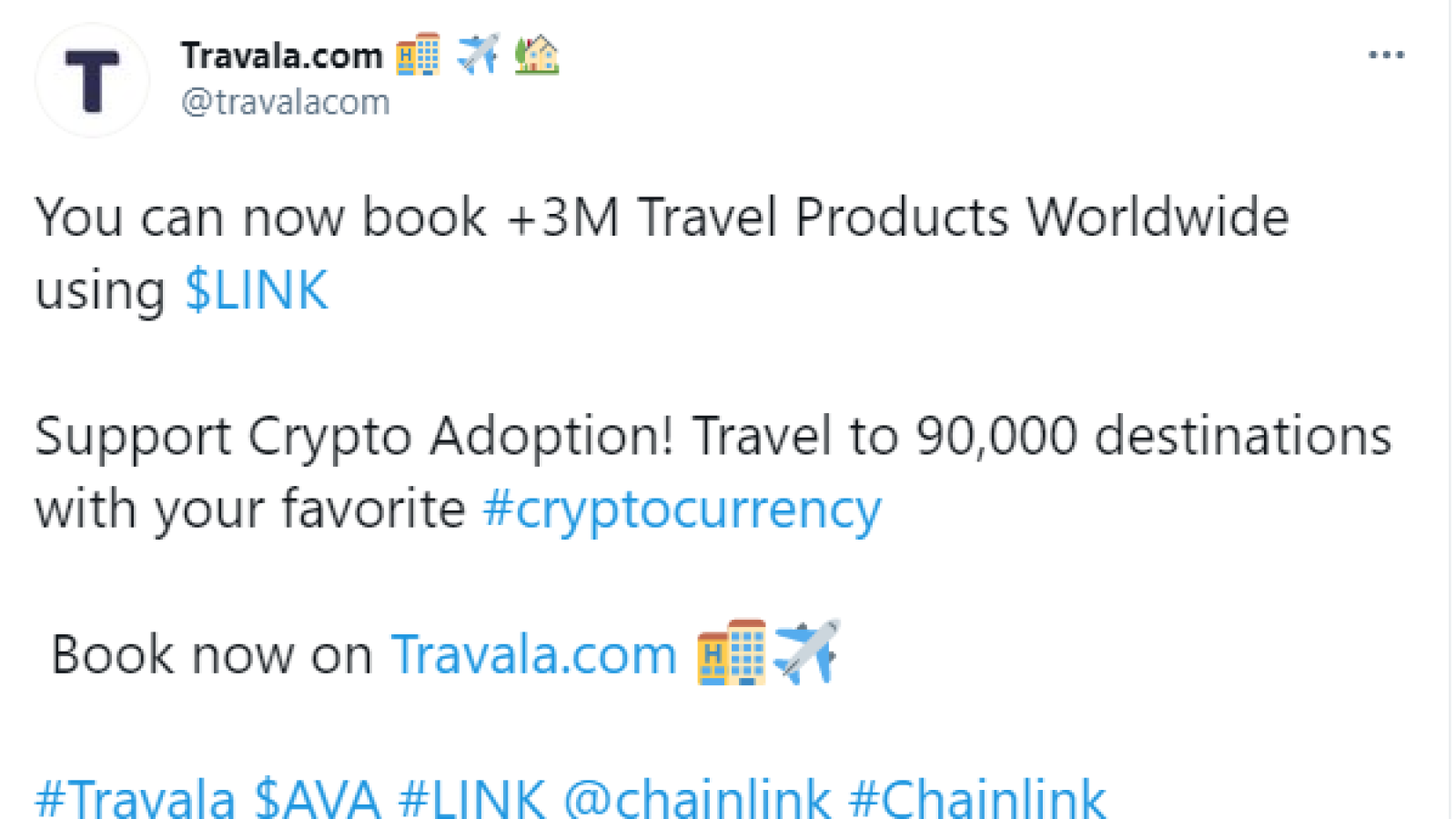 Travala partners Chainlink to accept LINK payments