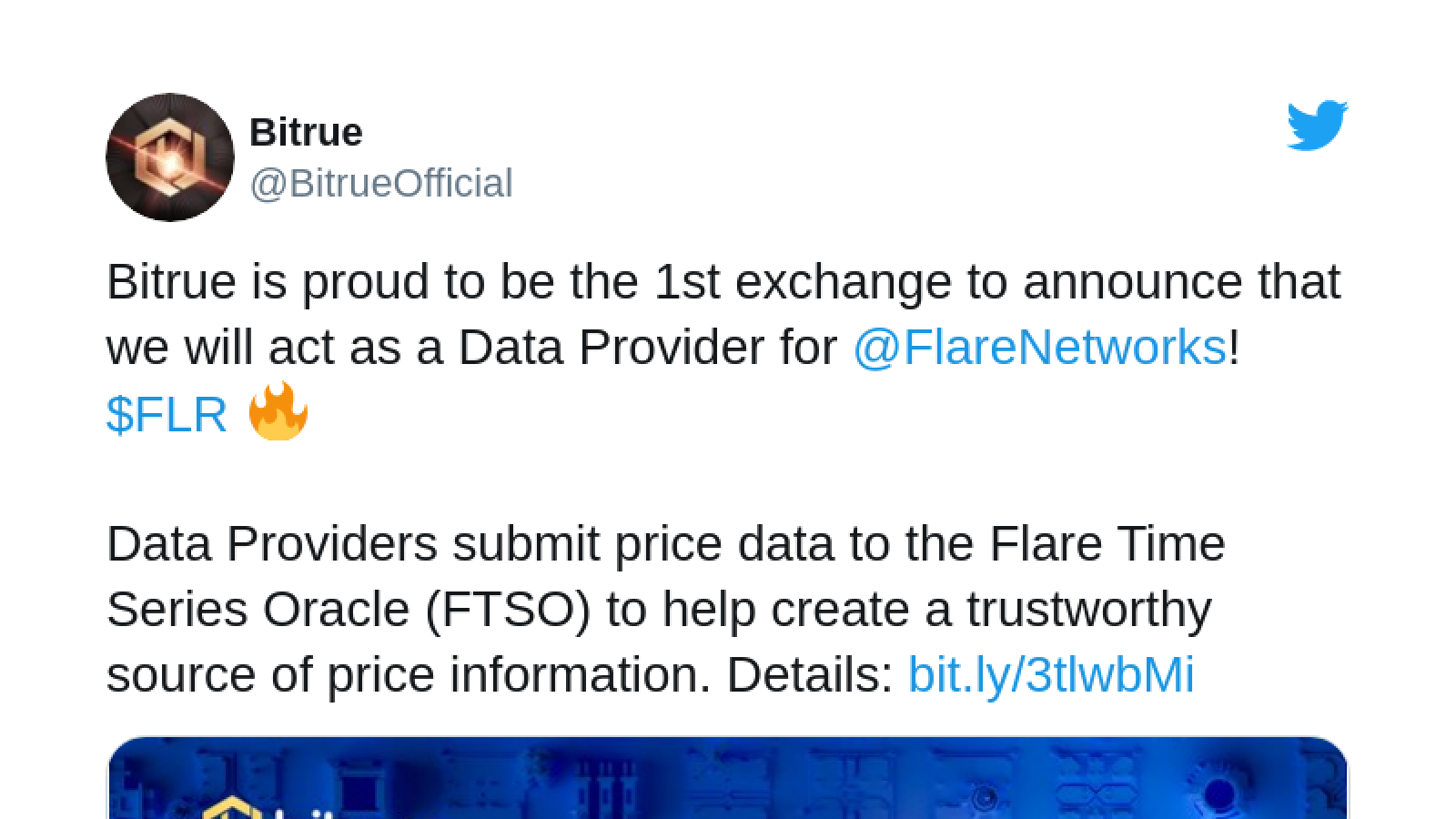 Bitrue will provide data for Flare