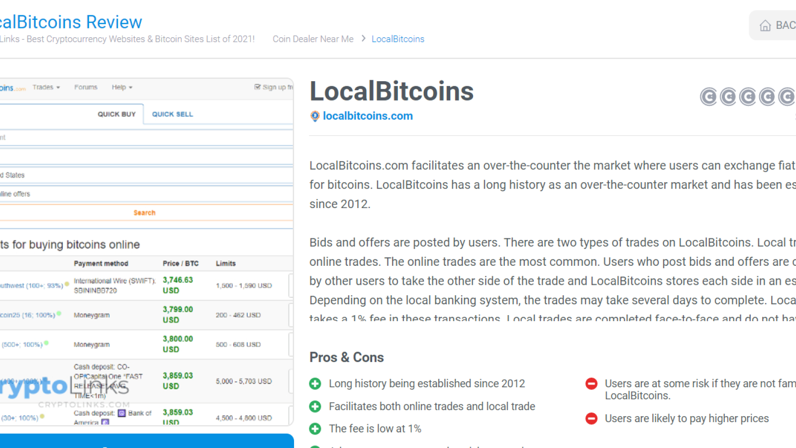 CryptoLinks reveals Pros and Cons for every project listed