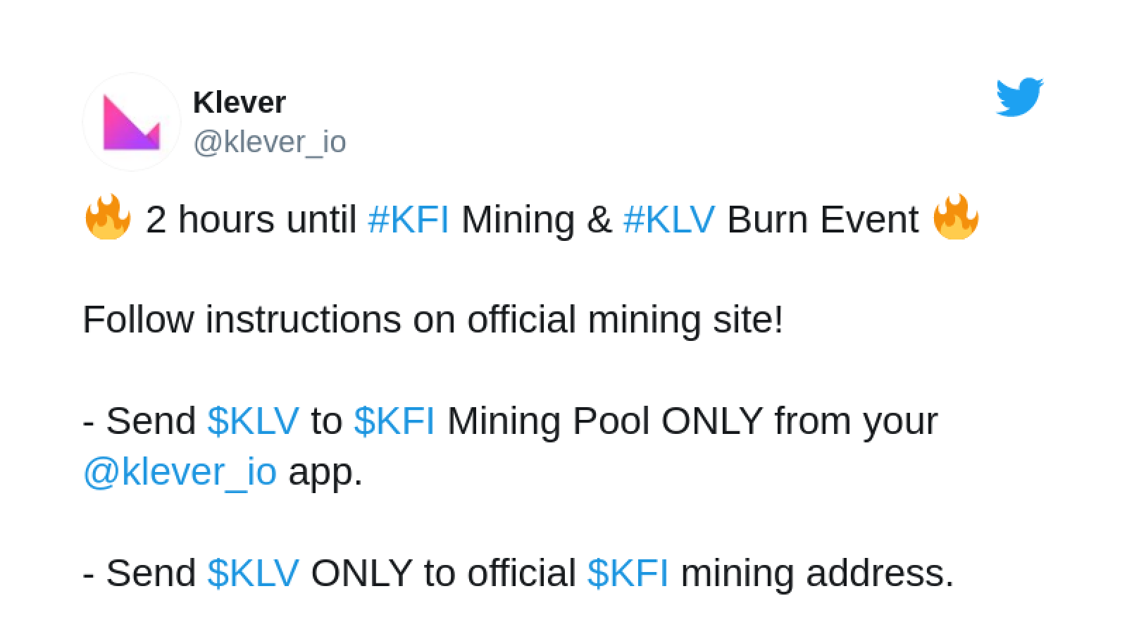Klever blockchain launches KFI mining event