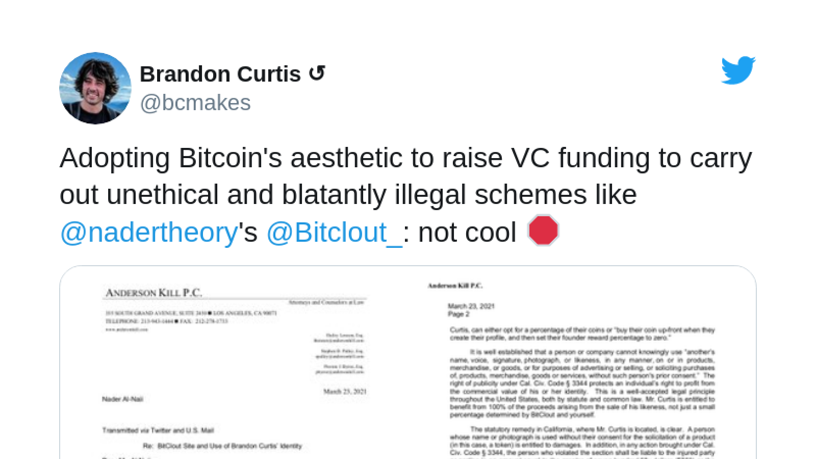 BitCout hit by 'cease and desist' letter from Anderson Kill