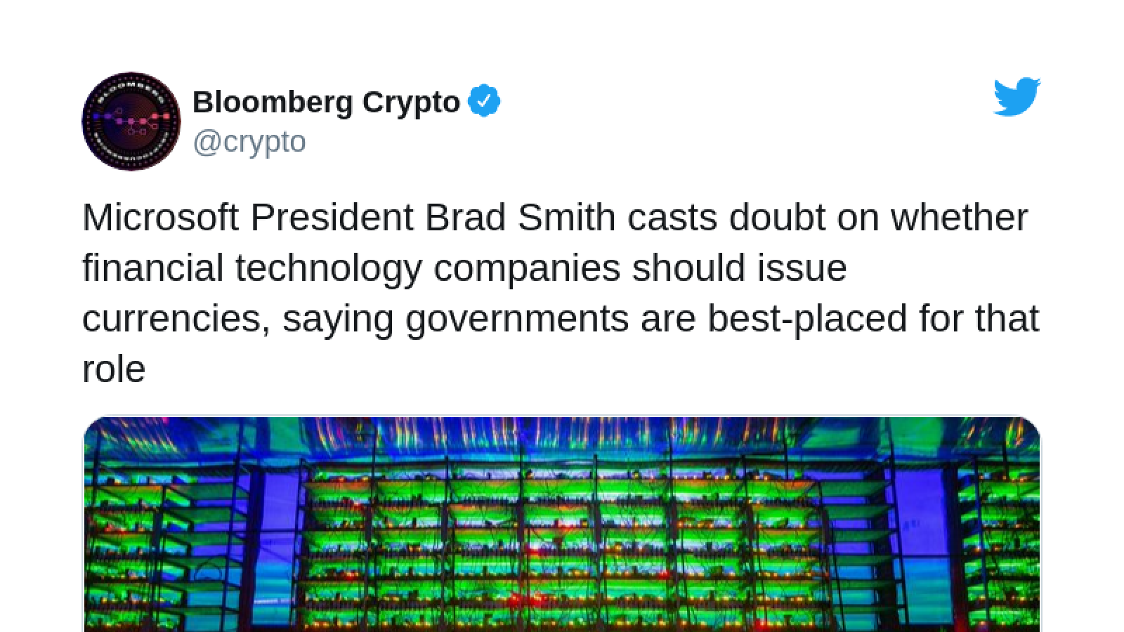 Microsoft president dismisses private cryptos