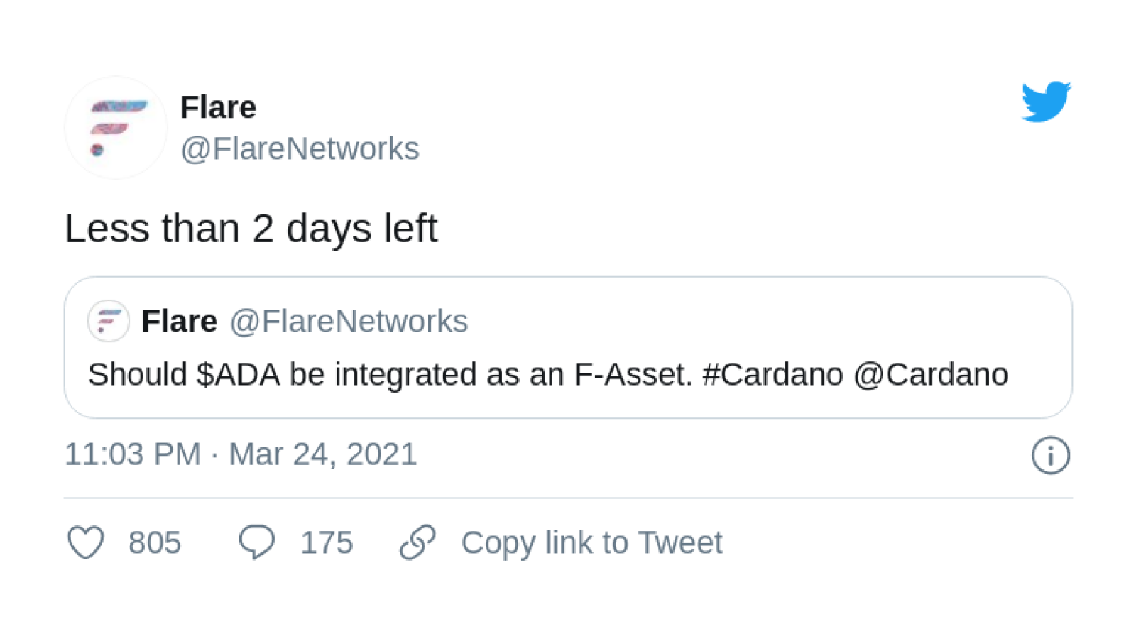 FLR followers welcome Cardano (ADA) integration