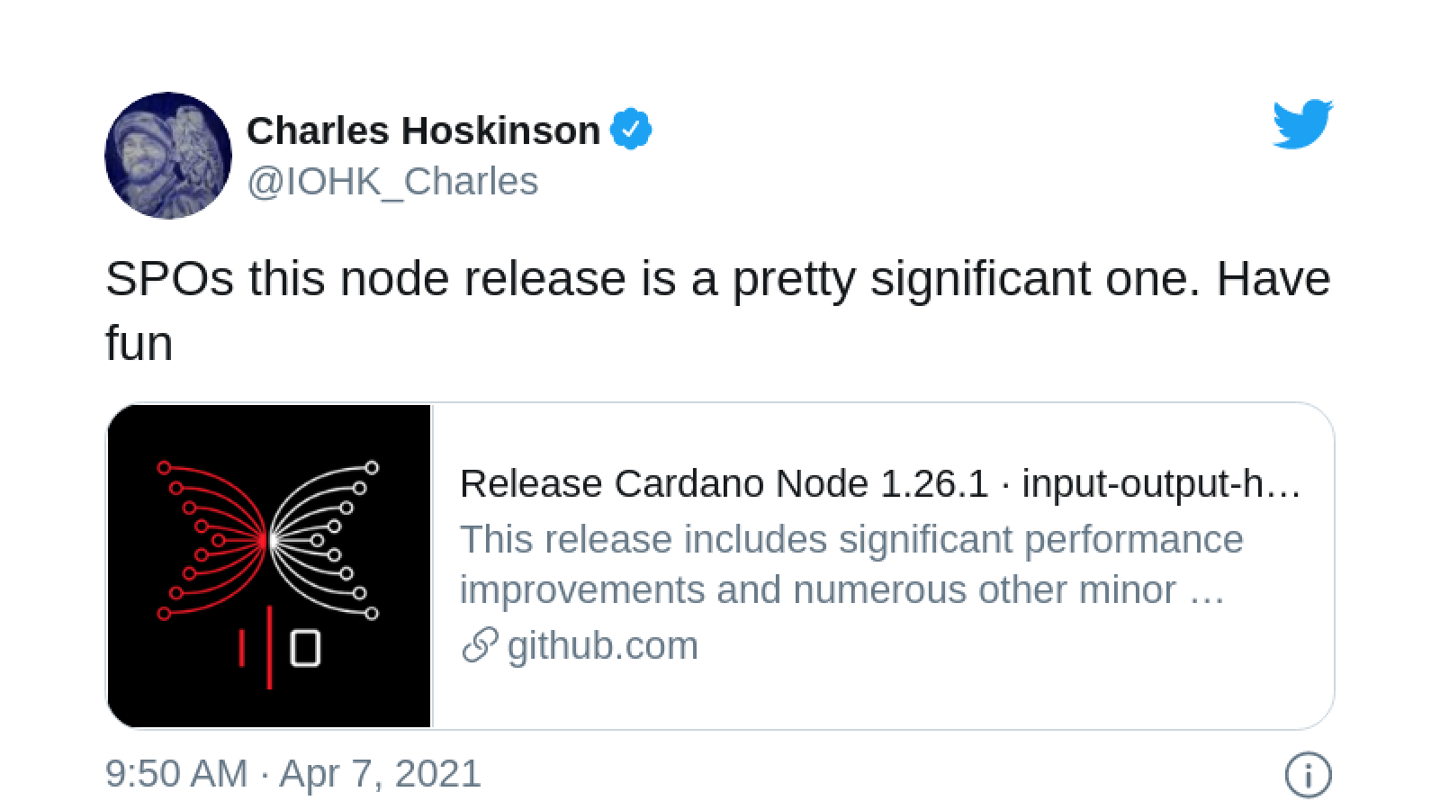 Cardano (ADA) node software updated version is released