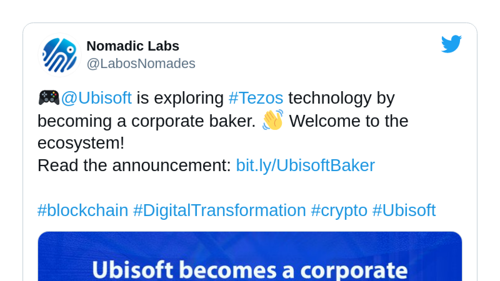 Tezos (XTZ) blockchain joined by Ubisoft