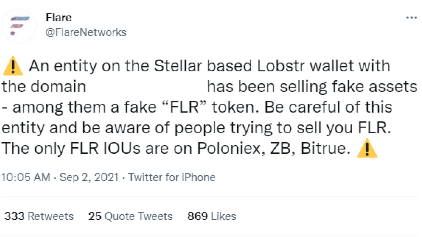 Fake FLR offered by scammers