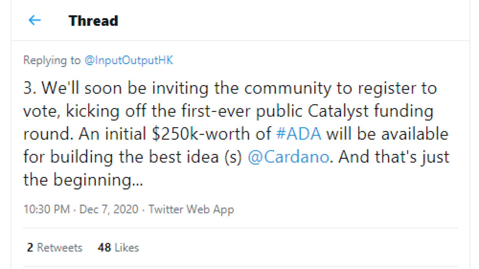 Cardano (ADA) Project Catalyst announces its first referendum