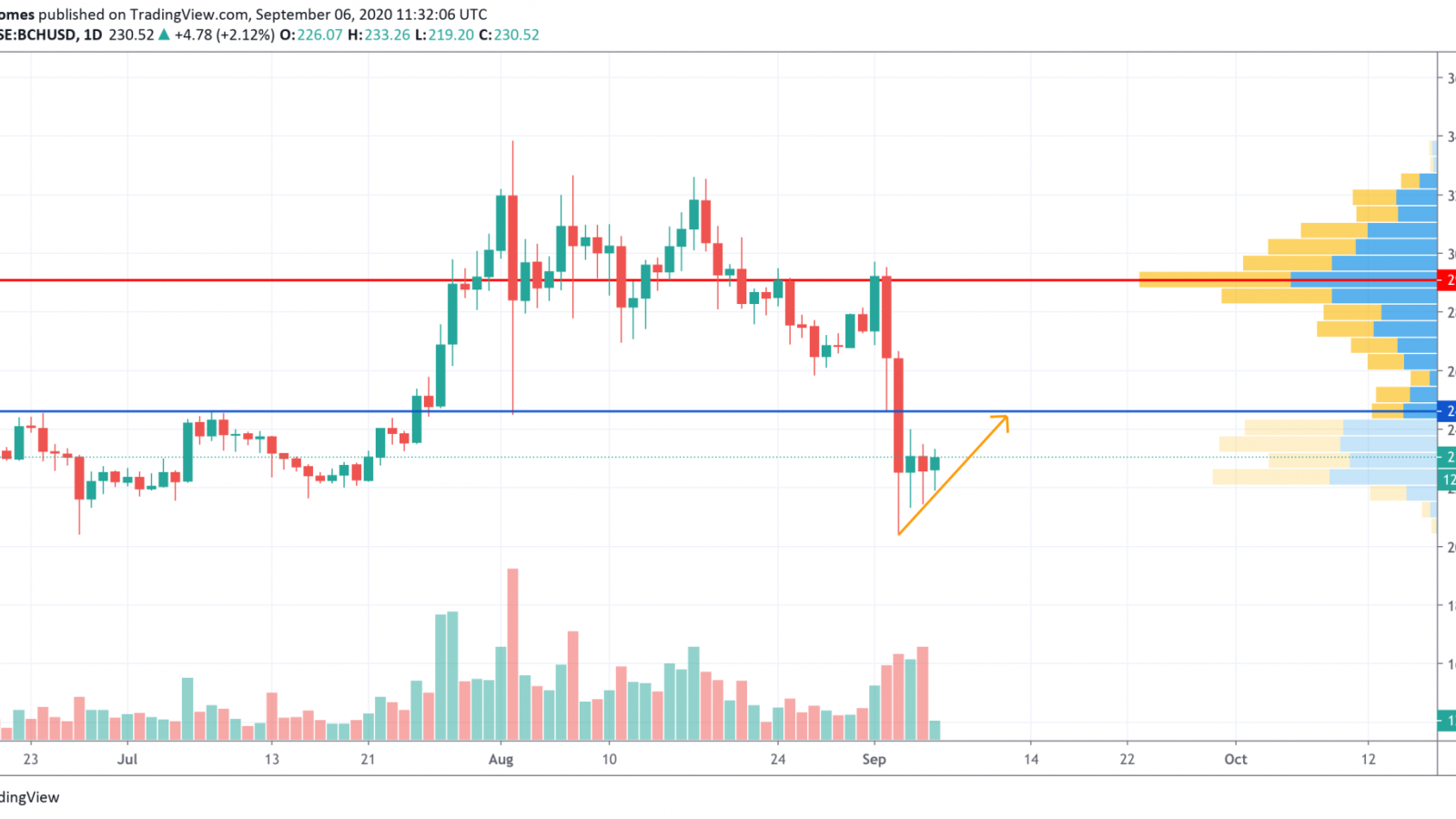 BCH/USD chart by TradingView