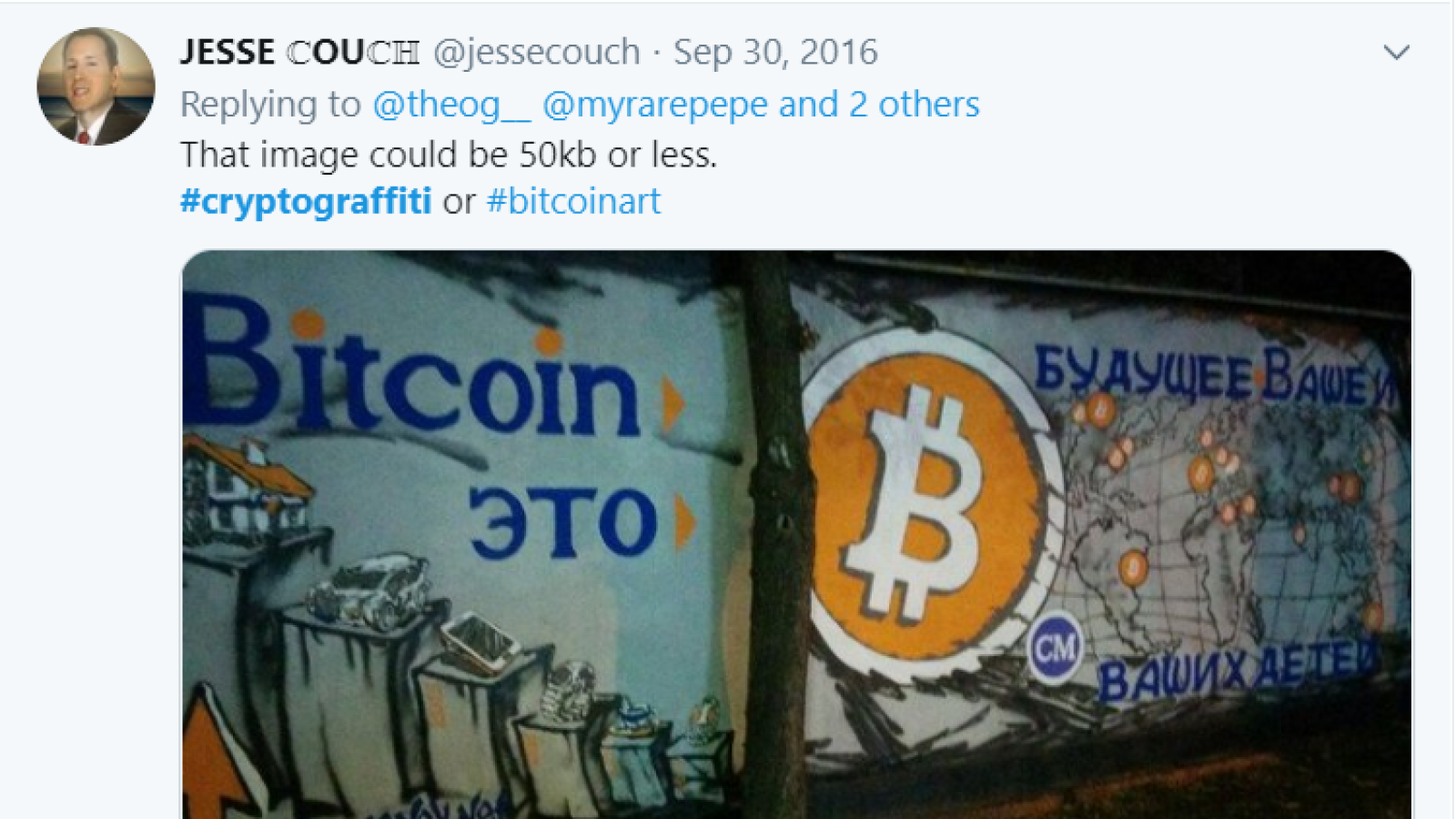 BTC Russian wall street art