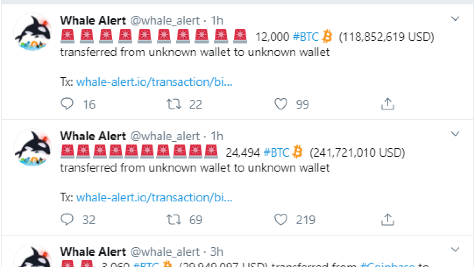 Whale Alert BTC