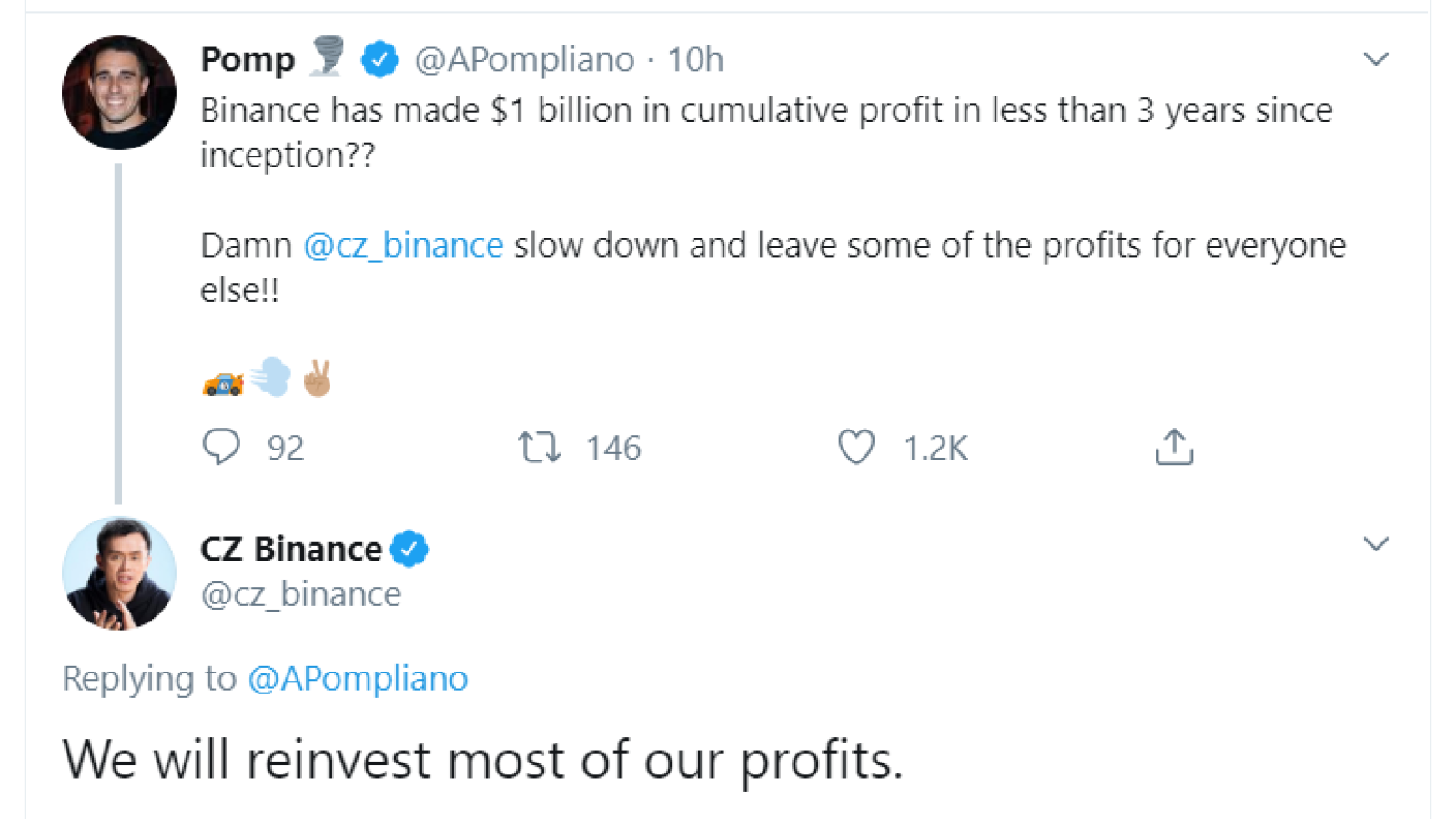 CZ Binance Lambo