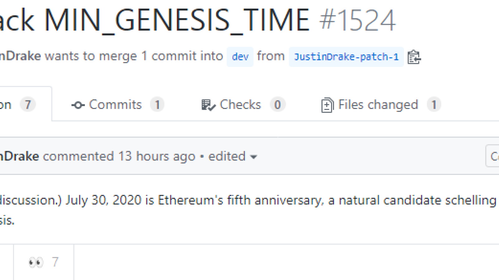Justin Drake Proposes the Genesis Block Date for Ethereum 2.0