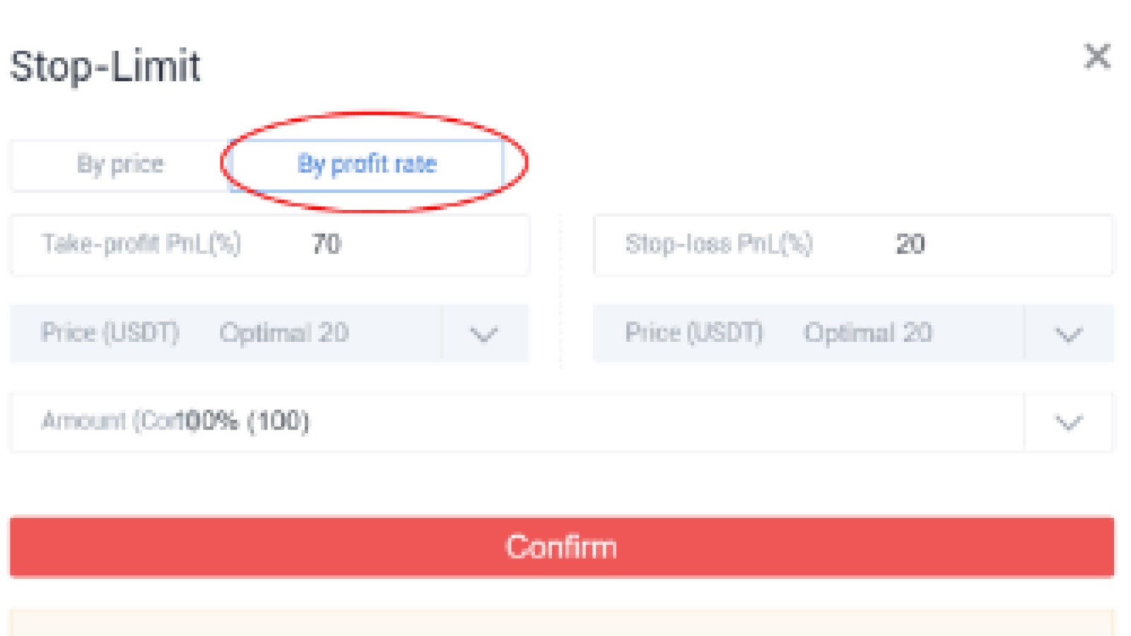 Setting orders by profit rates