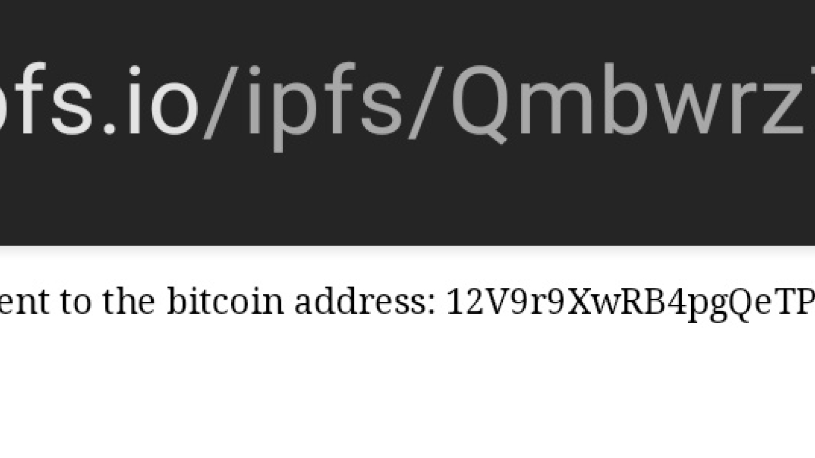 Bitcoin (BTC) is sent via the IPFS network