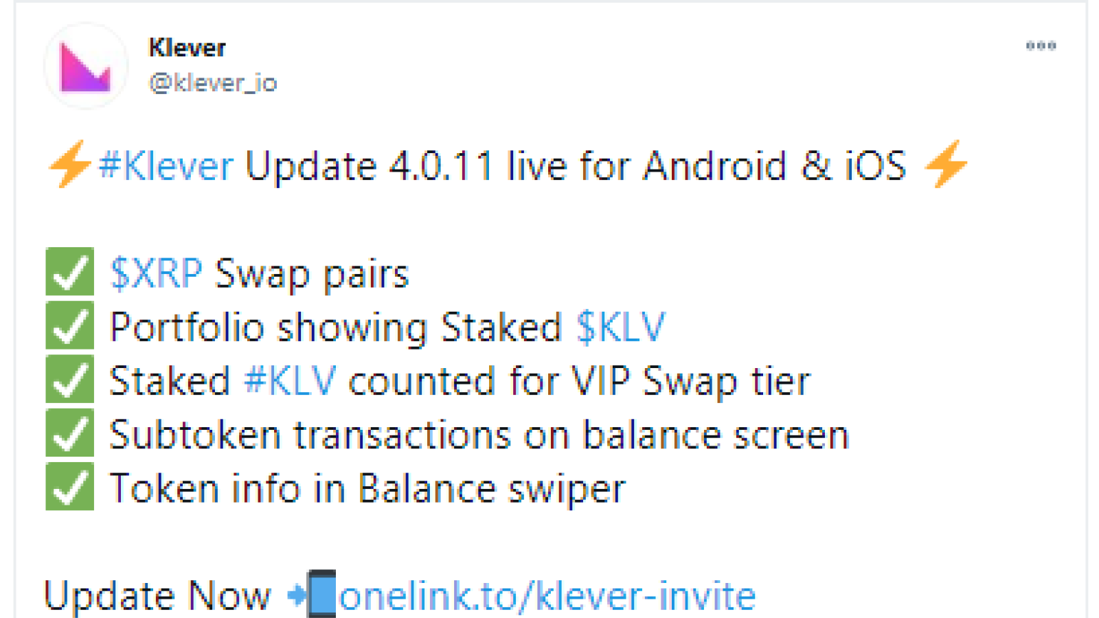 Klever wallet releases v4.0.11 app