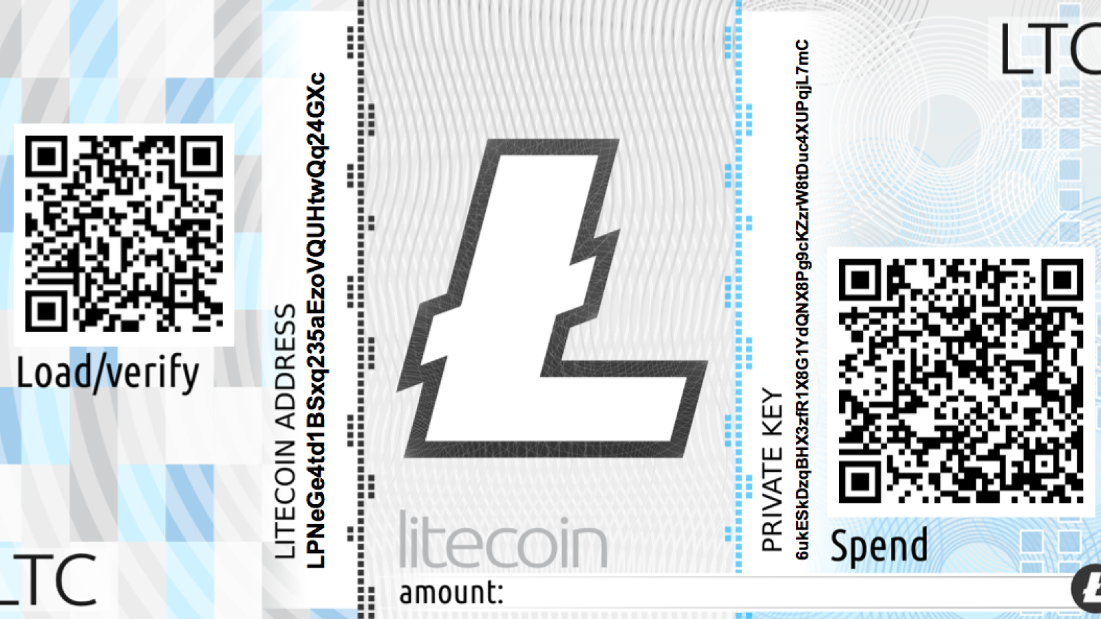 Liteaddress paper wallet