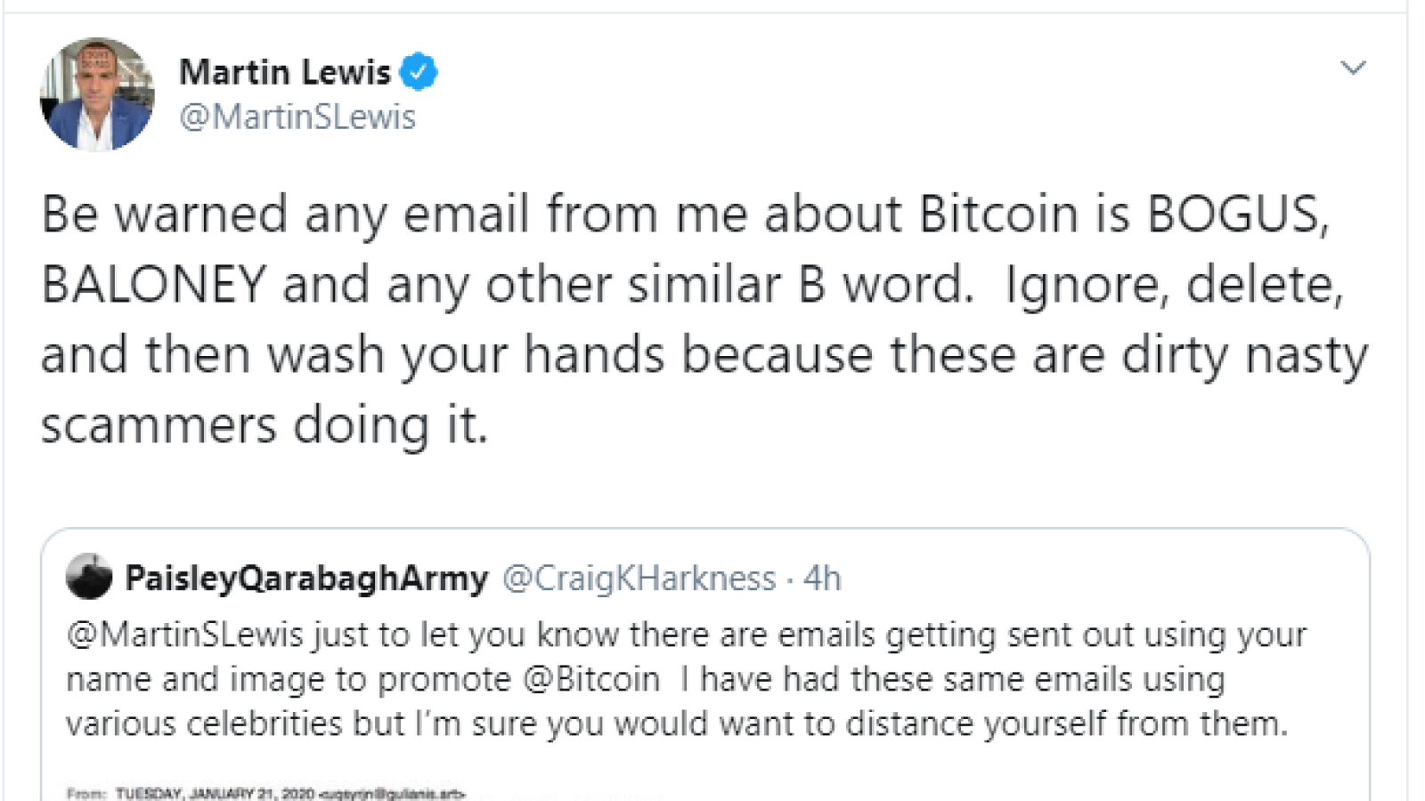 Martin Lewis Bitcoin scam