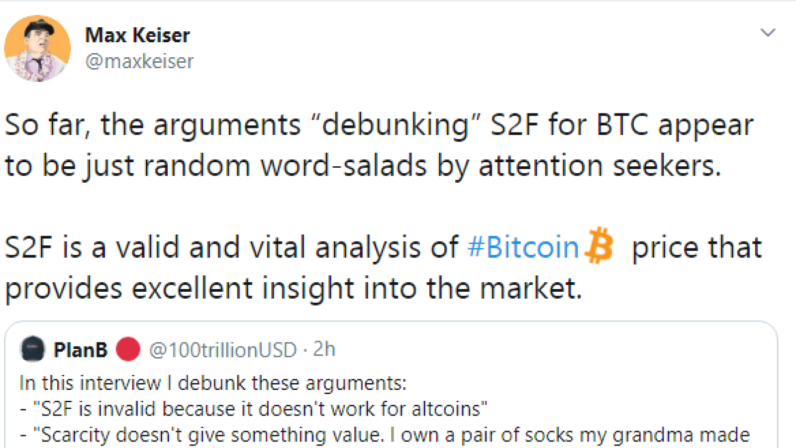Max Keiser supports Bitcoin (BTC) stock-to-flow model