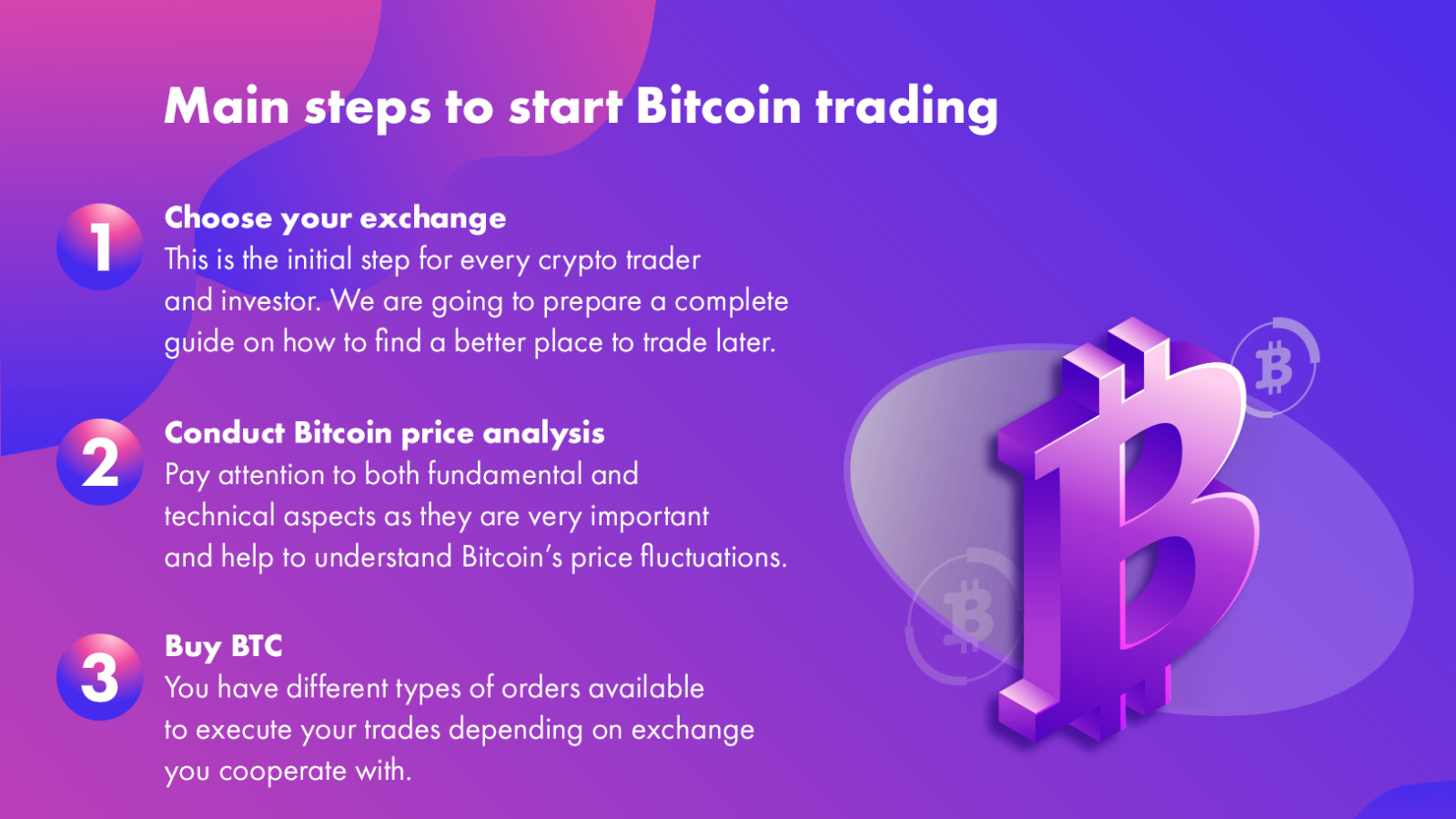 Main steps to start Bitcoin trading