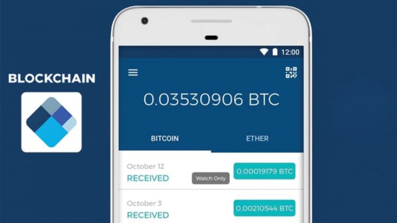 Blockchain mobile wallet interface