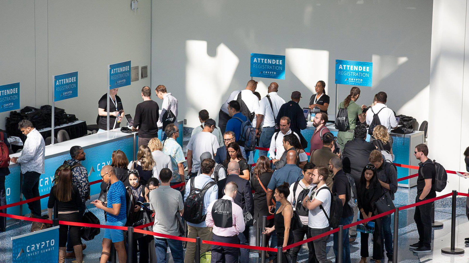 Attendee registration at the Summit