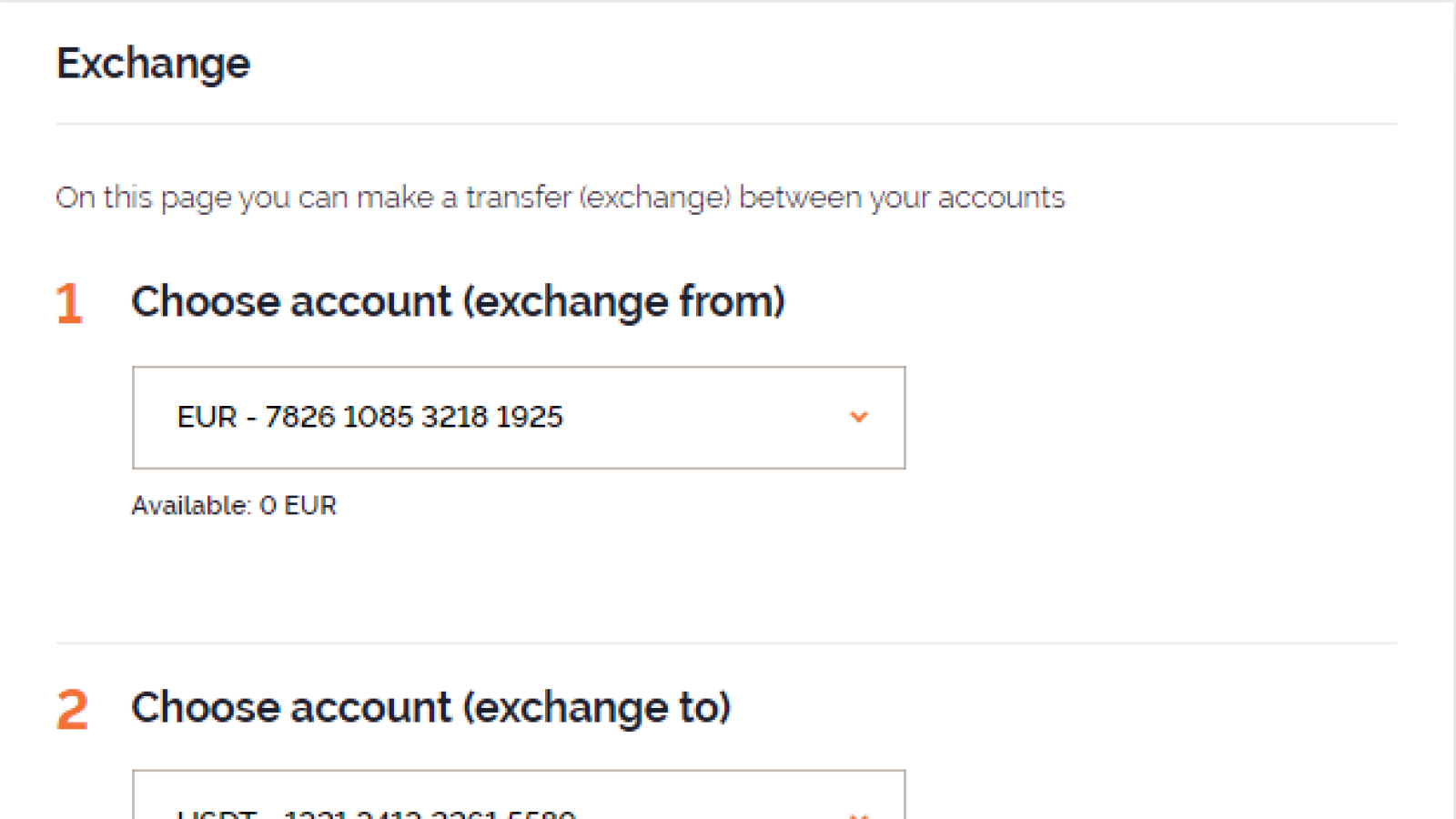 Transfer between accounts