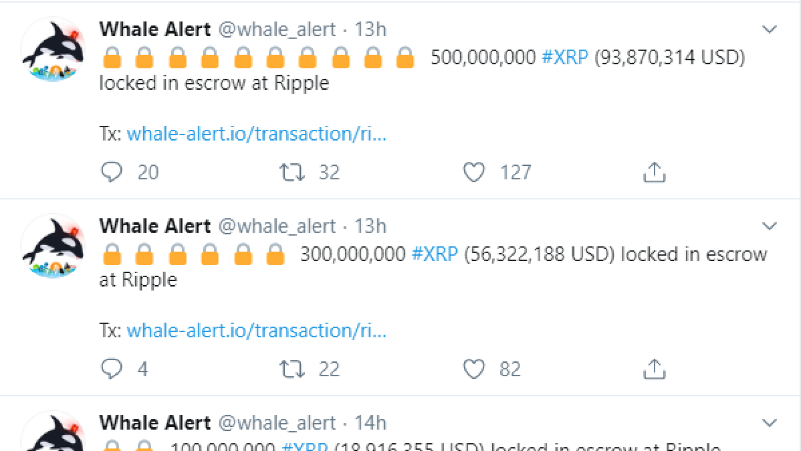 XRP escrow Whale Alert