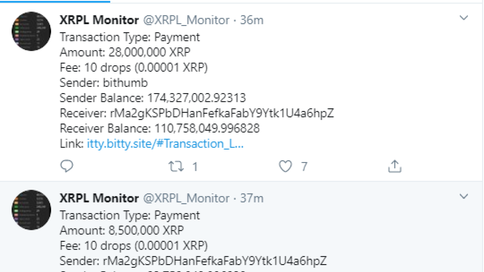 XRP transactions