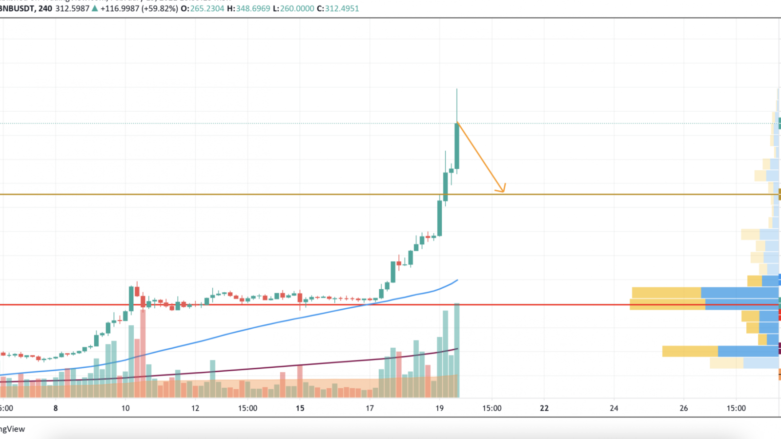 BNB/USD chart by TradingView