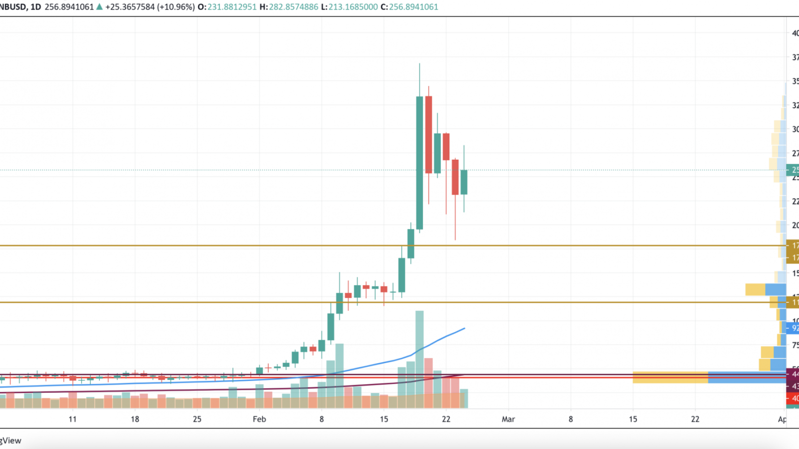 BNB/USD chart by TradingView