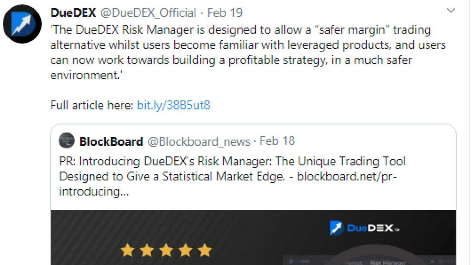 DueDEX trading platform introduces Risk Manager toolkit
