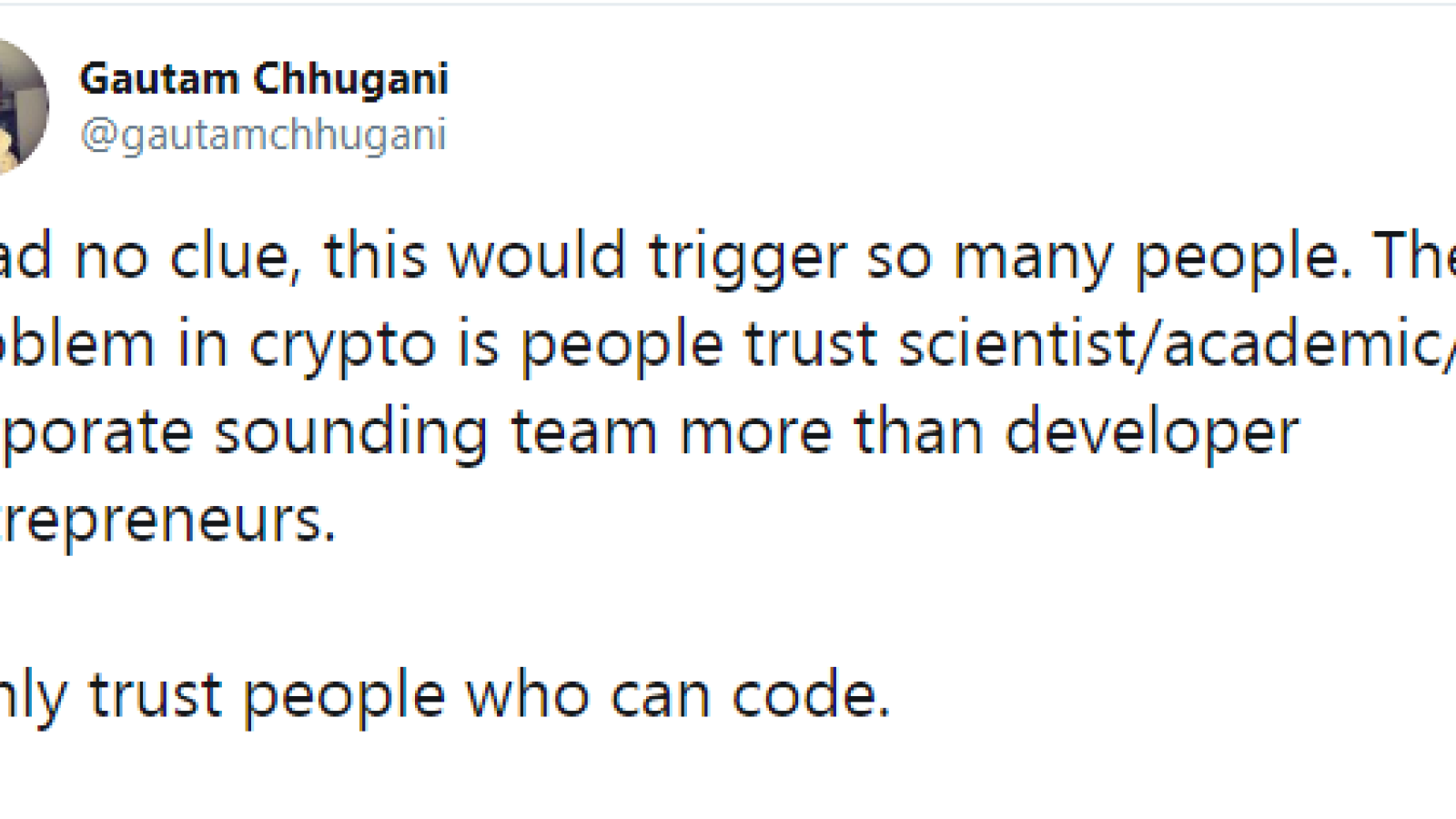 People trust sound team more than developers