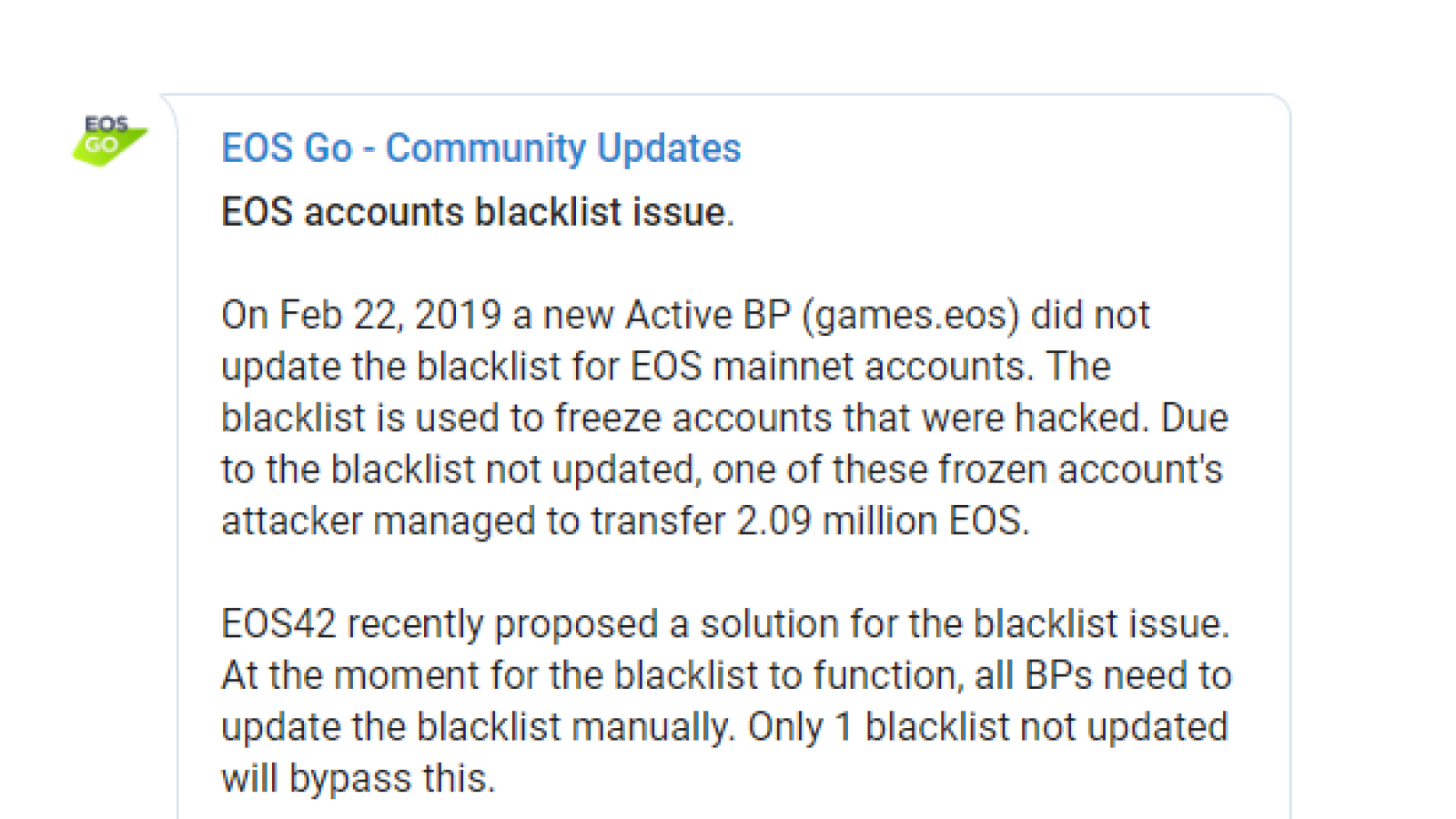 Hacker Gets Away with 2.09 Mln EOS Due to Failed Blacklist Update, Huobi Blocks Its EOS Accounts to Find Culprit