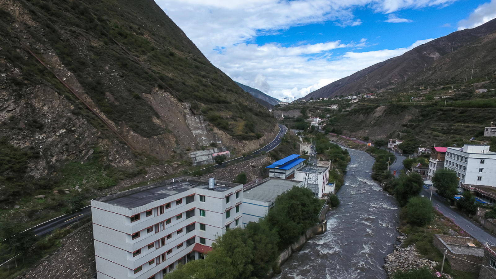 A Bitcoin mining farm near a a hydroelectric power plant