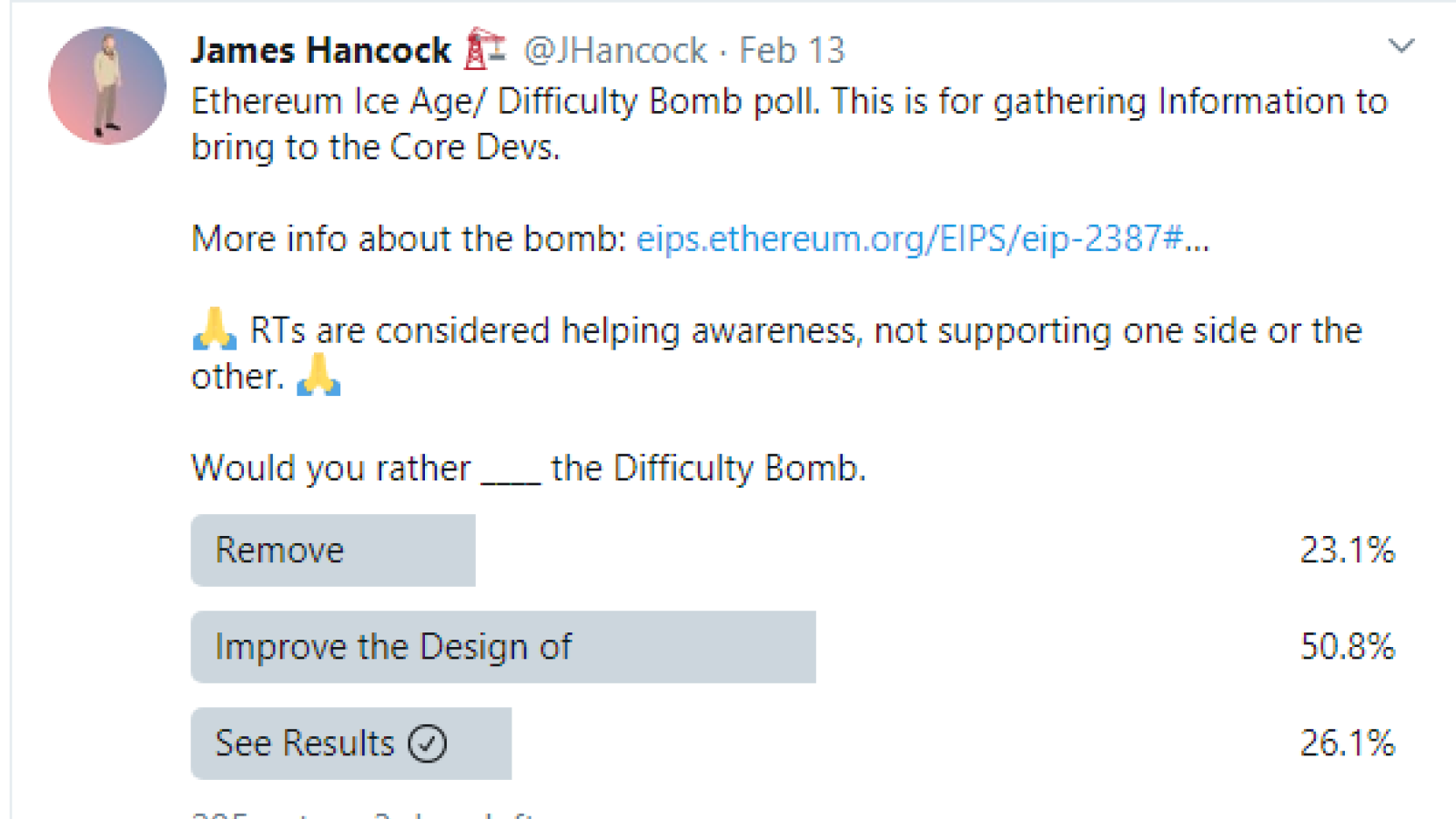 A concept to erase difficulty bomb is proposed