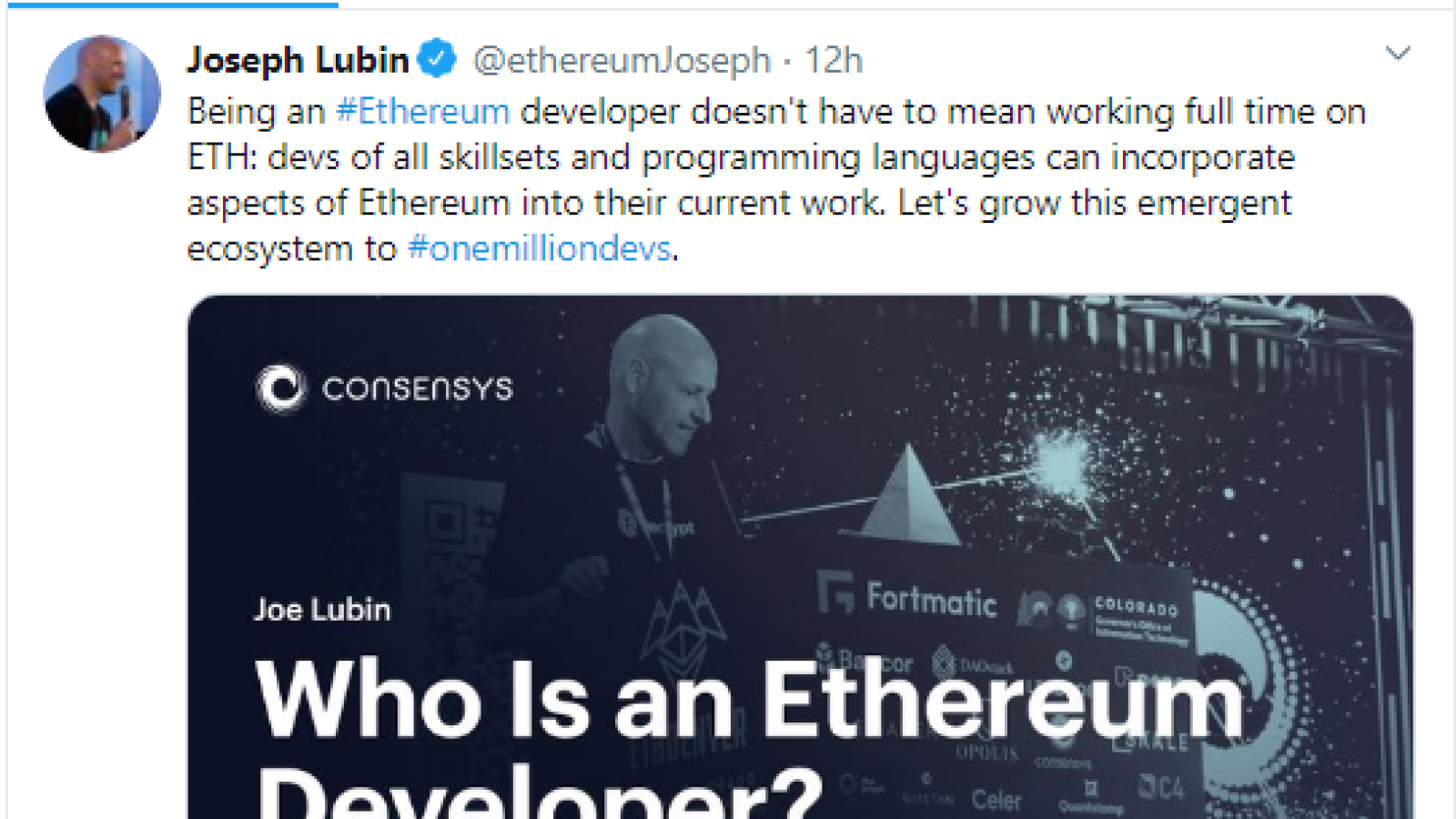 Joe Lubin explains who is Ethereum developer