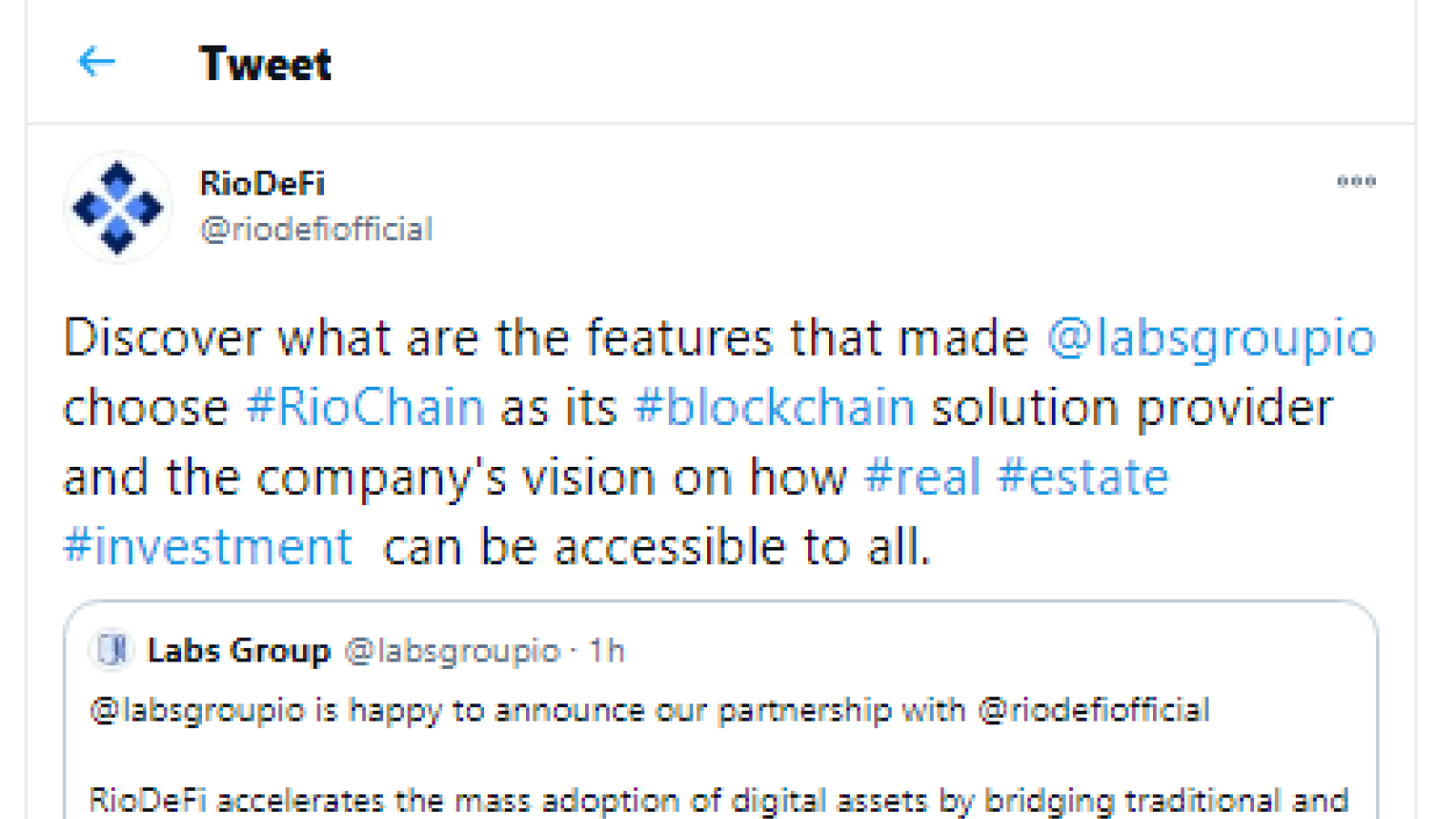 Labs Group partners RioDeFi