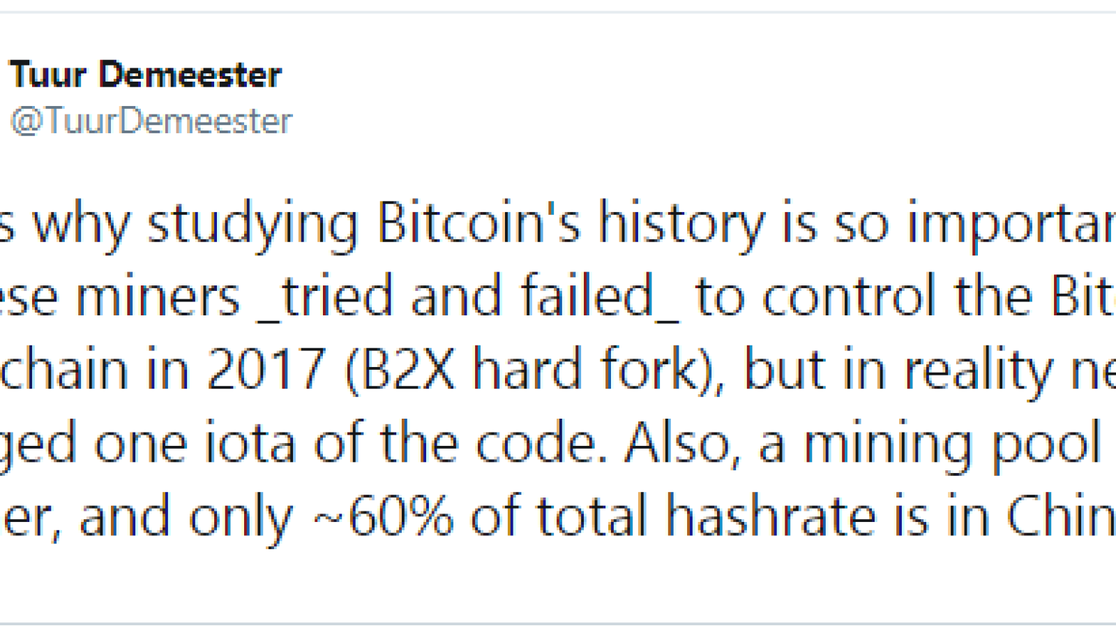 Tuur Demeester: Lessons From Bitcoin (BTC) history are important
