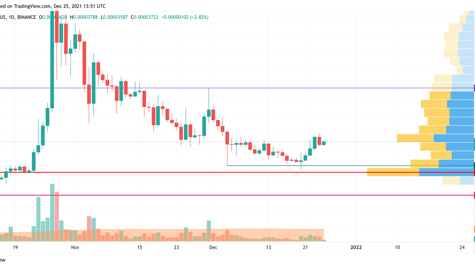 SHIB/USD chart by Trading View