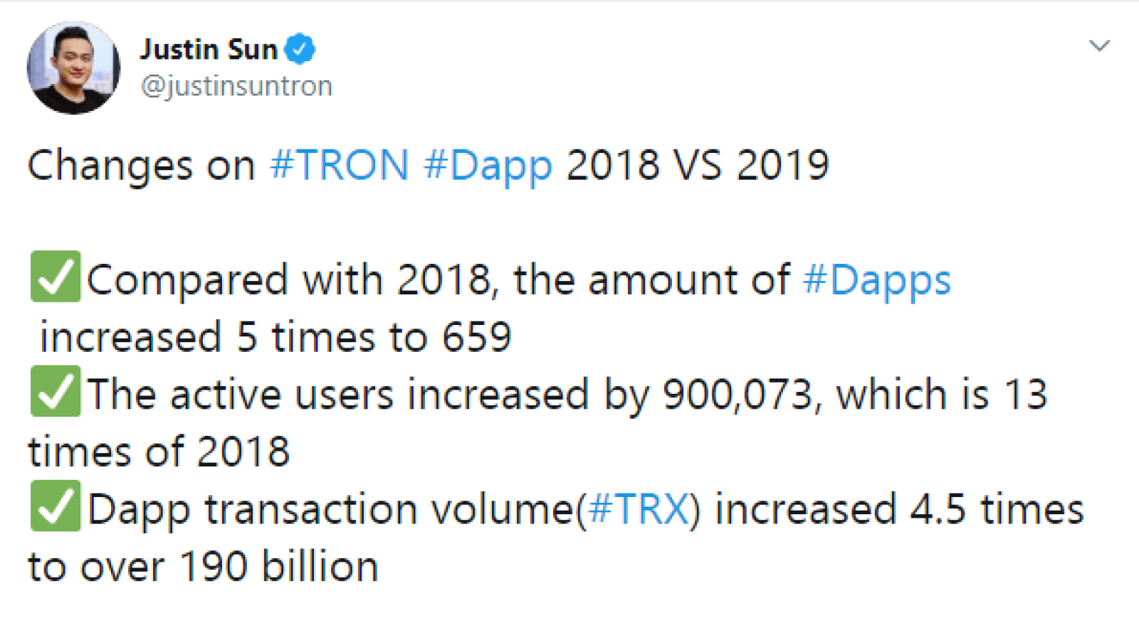 Justin Sun Announces One More Tron Victory