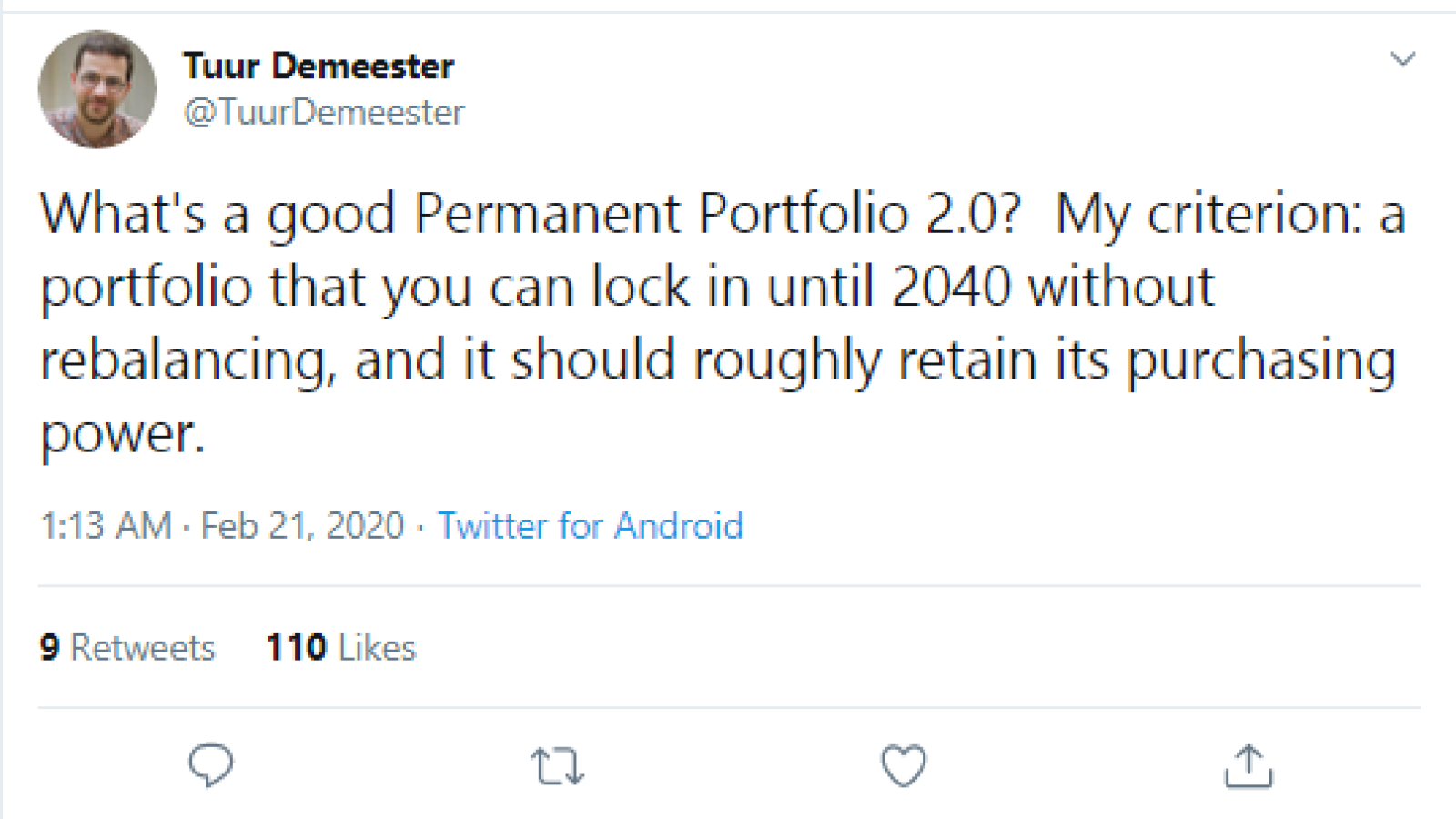 Tuur Demeester on his ideal portfolio