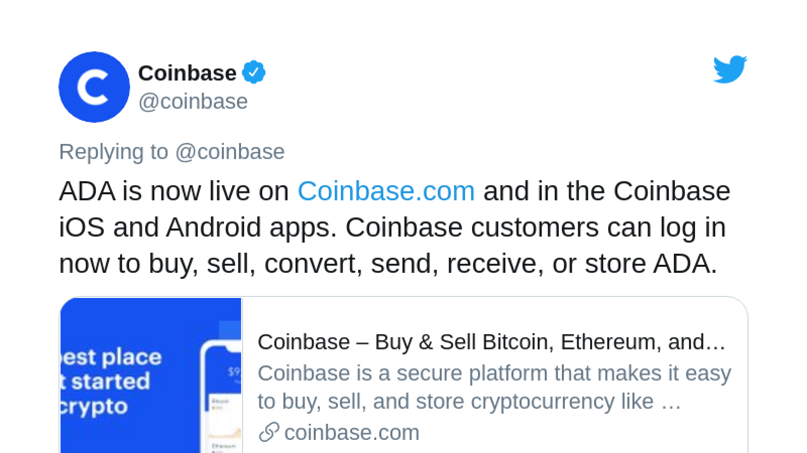 Charles Hoskinson Comments On Coinbase Ada Listing As Cardano Blockchain Keeps Growing