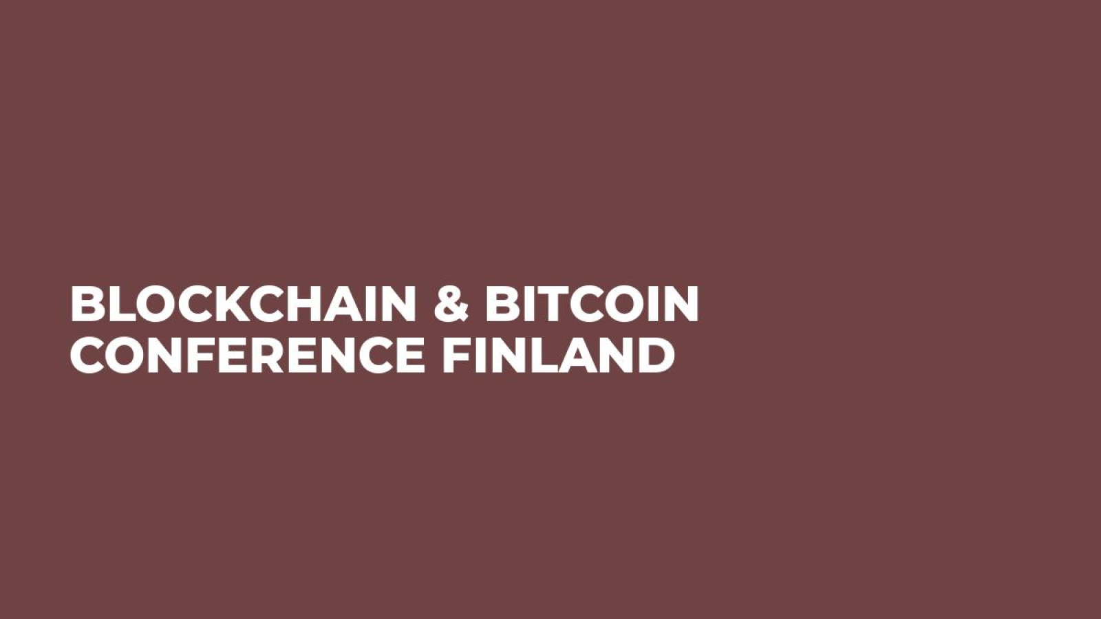 Blockchain & Bitcoin Conference Finland