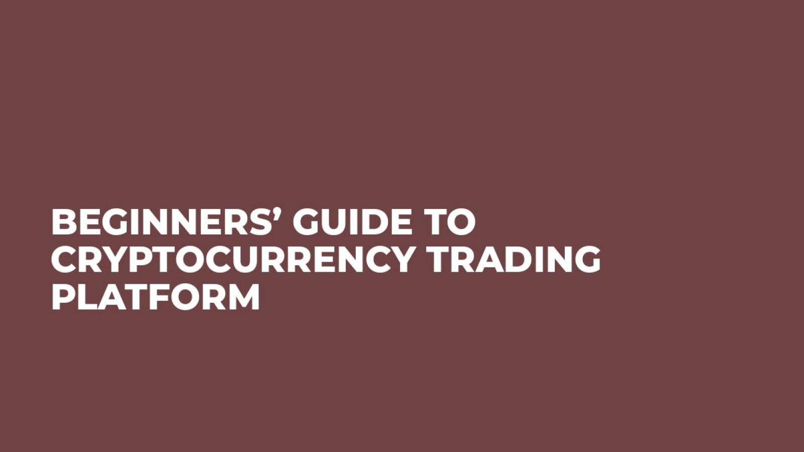 Beginners’ Guide to Cryptocurrency Trading Platform