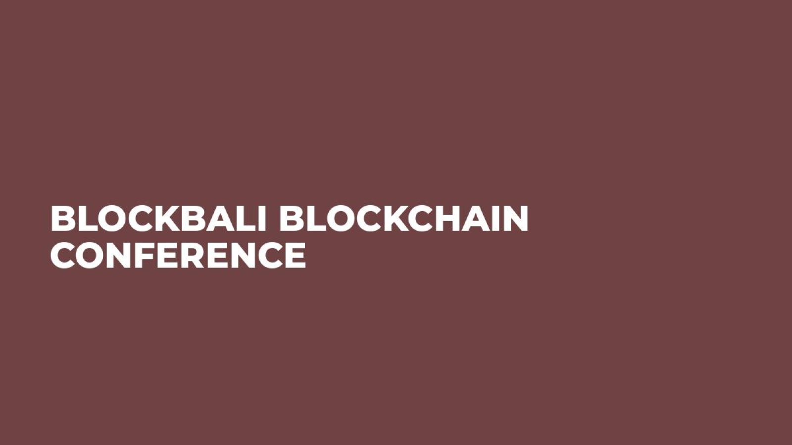 Blockbali Blockchain Conference