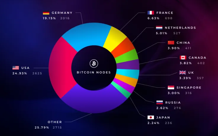 Top Countries by Bitcoin Nodes: US and Germany in the Lead